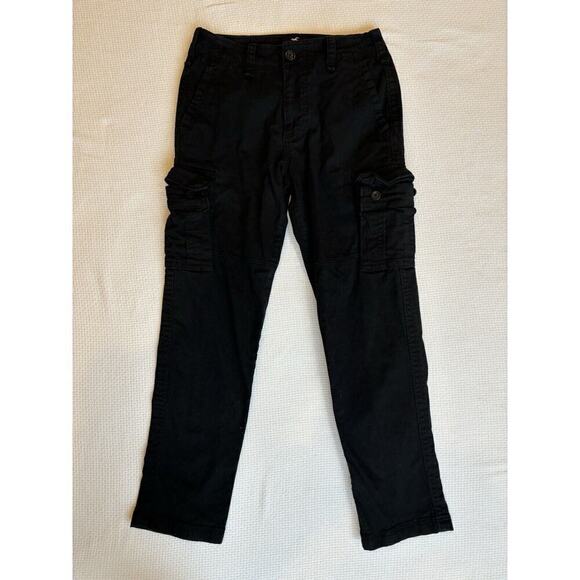 Hollister Pants - hollister cargo pants Unisex 28x30 black vintage 90s Y2K grunge goth punk Preppy